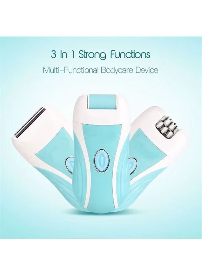 Manicure Tools 3 in 1 Rechargeable Lady Care Waterproof Epilator Operated Exfoliating Grinding Callus Remover - Image 4