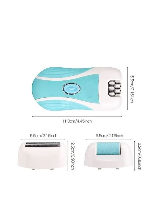 Manicure Tools 3 in 1 Rechargeable Lady Care Waterproof Epilator Operated Exfoliating Grinding Callus Remover - Image 2