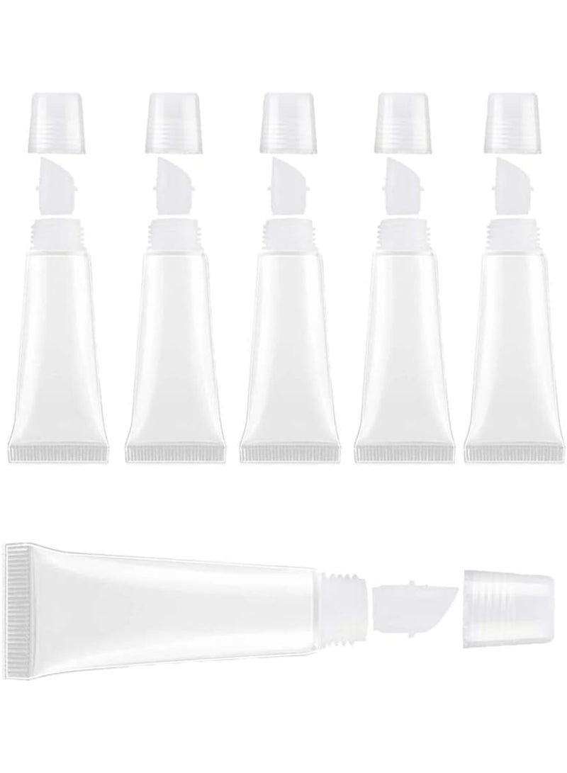 سيوسي Lip Gloss Tubes, Refillable Lip Balm Containers, Mini Cosmetic Squeeze Bottles for DIY Lips Gloss Balm, Makeup Storage and Travel Toiletries, Clear Soft Plastic, 8ml Capacity (6 PCS) - Image 1