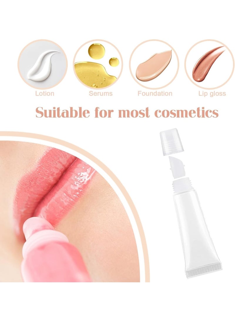 سيوسي Lip Gloss Tubes, Refillable Lip Balm Containers, Mini Cosmetic Squeeze Bottles for DIY Lips Gloss Balm, Makeup Storage and Travel Toiletries, Clear Soft Plastic, 8ml Capacity (6 PCS) - Image 2