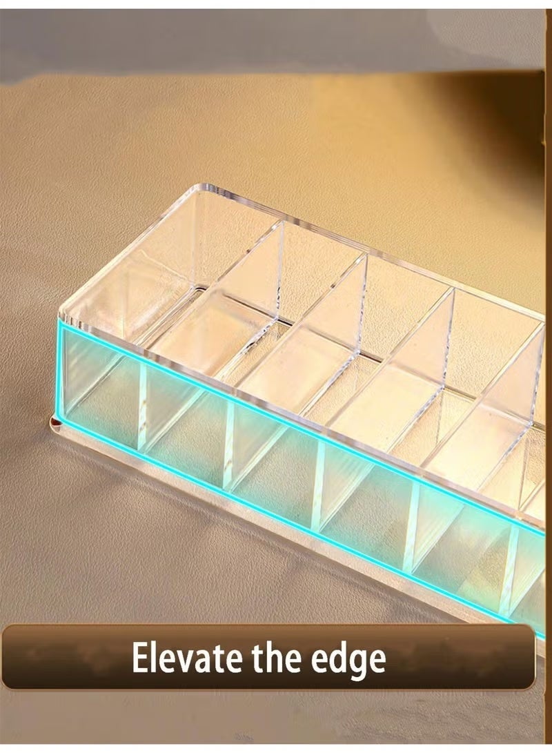 Ucanbe Acrylic Nail Polish Storage Box, 24-Slot Lipstick & Lip Gloss Holder, Makeup Brush and Cosmetic Display Organizer - Image 4