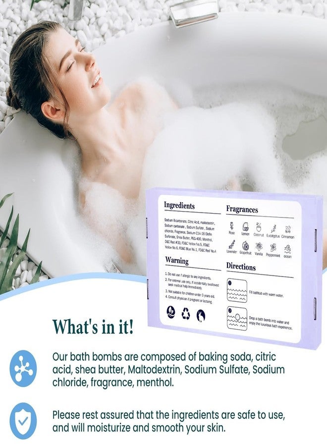 TranquilBliss مجموعة كرات الاستحمام TranquilBliss، 50 قطعة، بعشر روائح غنية، كرات استحمام للنساء، كرات فقاعات طبيعية مع زبدة الشيا وزيت آمن، مثالية لعيد الأم، عيد الحب، هدية عيد ميلاد (بنفسجي) - Image 5