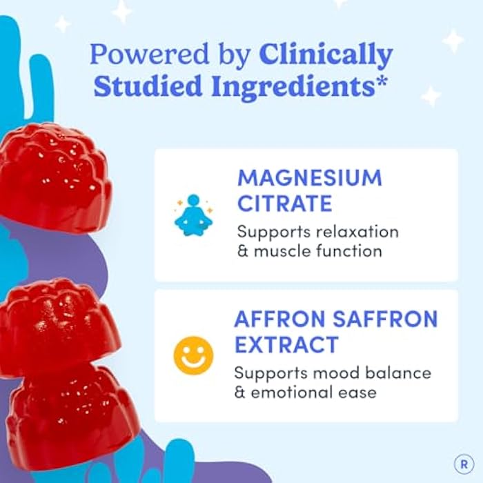 First Day Teens’ Nighttime Reset Calming Magnesium Gummies – Sleep Aid Supports Peaceful Rest, Balanced Mood & Energy – Supplement with Magnesium Citrate, Affron & No Melatonin – 30-Day Supply - Image 5