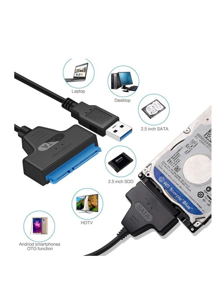 USB 3.0 Adapter 22 Pin to 2.5 Inch SATA Cable Connector Compatible with Hard Drive, SSD, SSD - Image 2