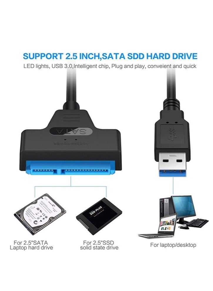 USB 3.0 Adapter 22 Pin to 2.5 Inch SATA Cable Connector Compatible with Hard Drive, SSD, SSD - Image 3