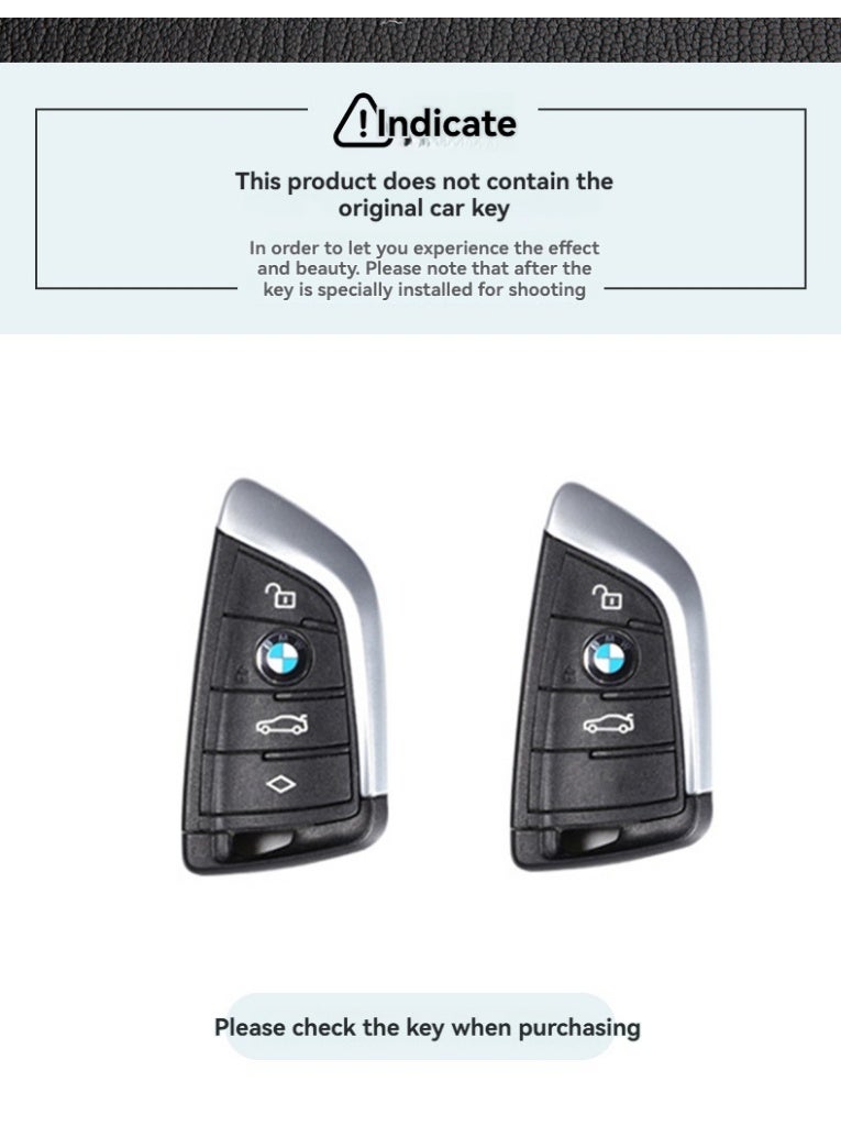 بي إم دبليو حالة حماية مفتاح السيارة الراقية مناسبة لـ BMW 5 Series ، 3 Series ، 7 Series ، 1 Series ، x1 ، x2 ، x3 ، x5 ، x6 ، x7530320li مفاتيح السيارة على شكل شفرة - Image 5