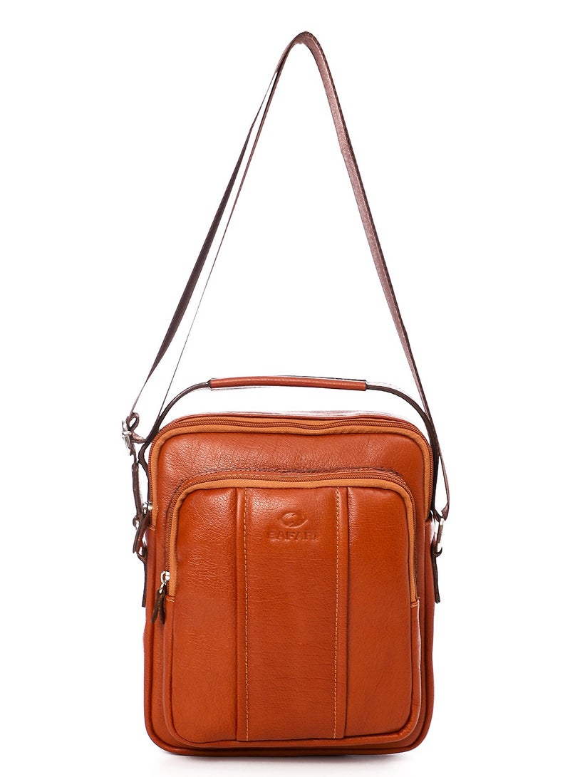 حقيبة كروس عصرية (SA 816) للرجال - حقيبة كمبيوتر محمول بحزام كتف للسفر والتنقل والمشي لمسافات طويلة - حقيبة صغيرة للرجال مع أشرطة كروس وأشرطة قابلة للتعديل من توب ليذر، هافان - Image 2