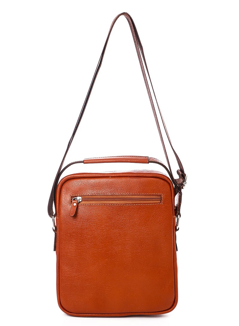 حقيبة كروس عصرية (SA 816) للرجال - حقيبة كمبيوتر محمول بحزام كتف للسفر والتنقل والمشي لمسافات طويلة - حقيبة صغيرة للرجال مع أشرطة كروس وأشرطة قابلة للتعديل من توب ليذر، هافان - Image 3