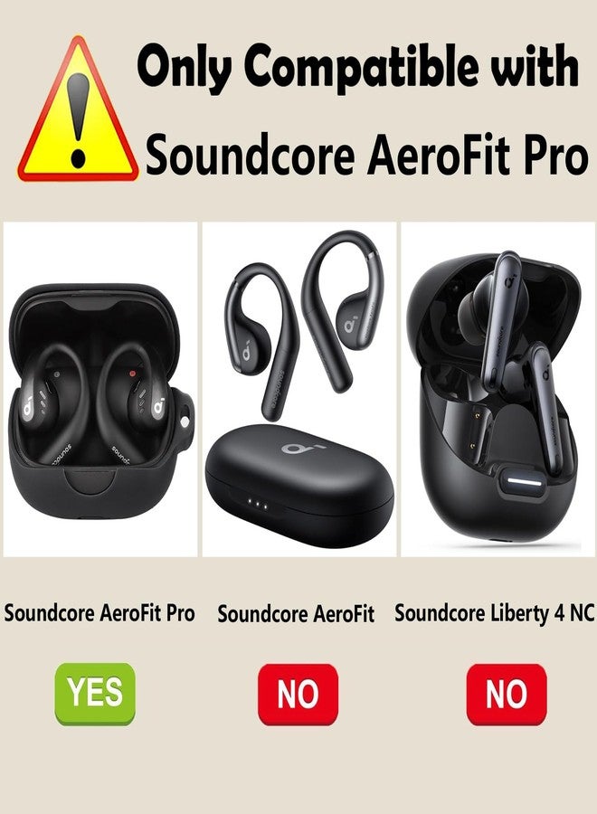 EasyBee [2 Pack] easyBee Case Compatible with Soundcore AeroFit Pro Open-Ear Bluetooth Headphone Charging Cover with 2 Keychain, Soft Liquid Silicone Ultra Thin Shockproof Protective Kit - Black and Blue - Image 2