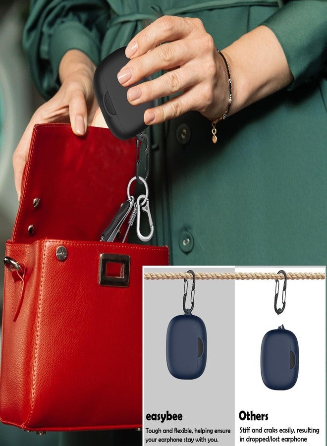 EasyBee [2 Pack] easyBee Case Compatible with Soundcore AeroFit Pro Open-Ear Bluetooth Headphone Charging Cover with 2 Keychain, Soft Liquid Silicone Ultra Thin Shockproof Protective Kit - Black and Blue - Image 5