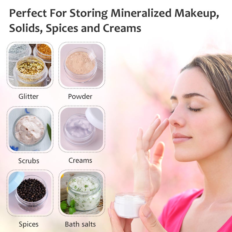 Accmor 10 Pieces Makeup Travel Containers with Lids 3/5/ 10/15/ 20 Gram Size Cosmetic Jars with 5 Pieces Mini Spatulas for Gift(random color) - Image 3