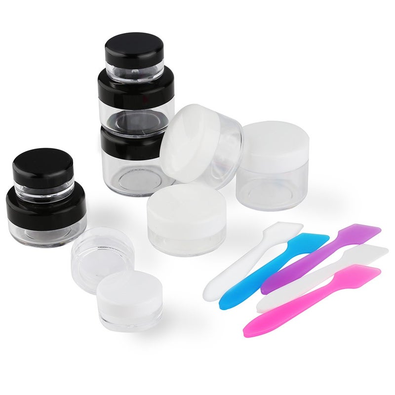 Accmor 10 Pieces Makeup Travel Containers with Lids 3/5/ 10/15/ 20 Gram Size Cosmetic Jars with 5 Pieces Mini Spatulas for Gift(random color) - Image 4