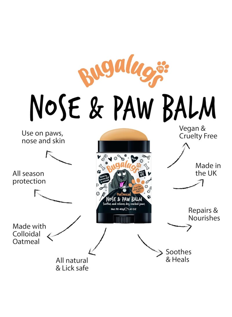 BUGALUGS Dog nose balm Natural lick safe Paw balm for dogs contains Oatmeal Dog paw cream Vegan formula nose balm for dogs reduces skin irritation and redness - Image 3