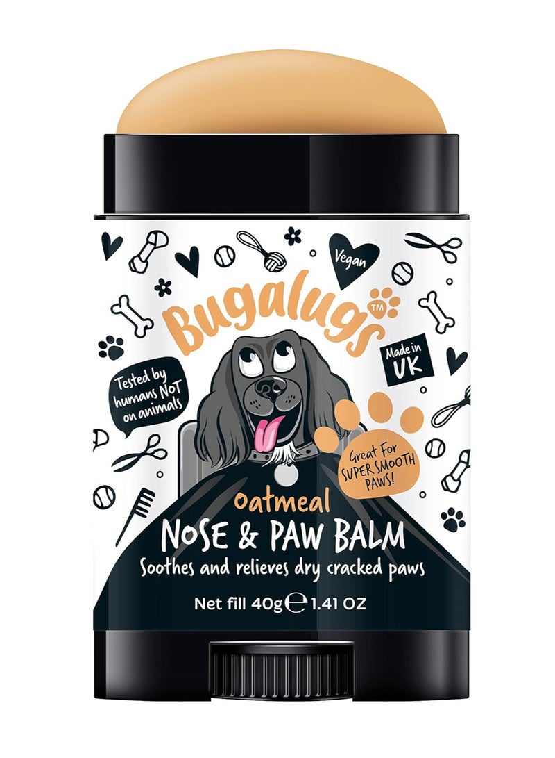 BUGALUGS Dog nose balm Natural lick safe Paw balm for dogs contains Oatmeal Dog paw cream Vegan formula nose balm for dogs reduces skin irritation and redness - Image 1