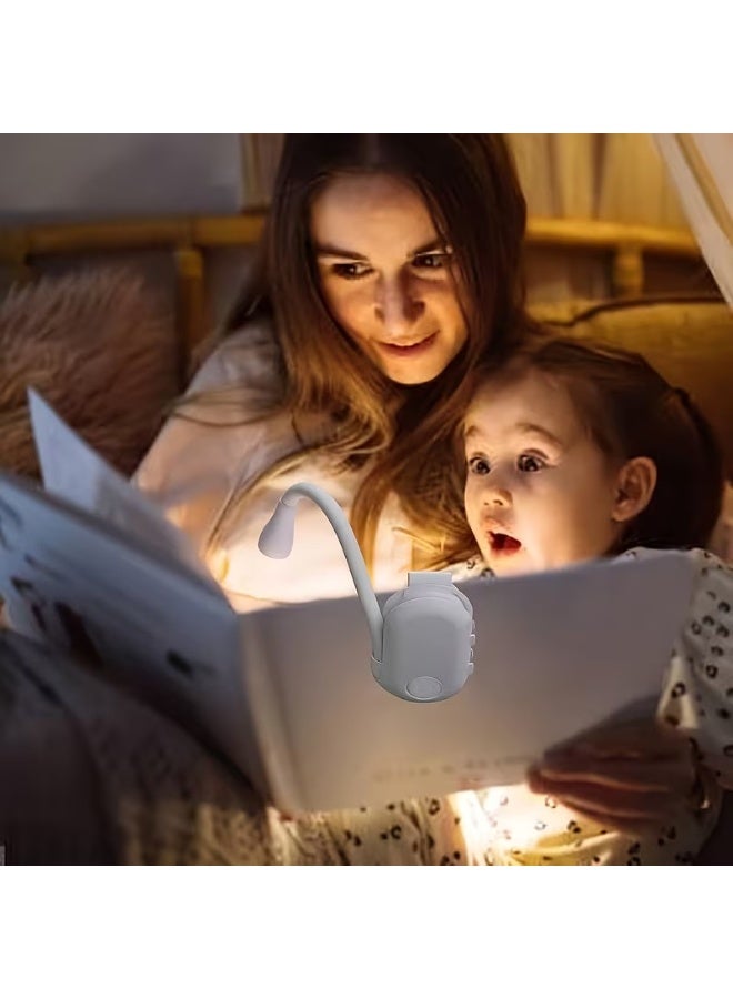 Goolsky Mini Portable Clip-On Book Light | Adjustable Brightness | Three Colors | C-Type USB Rechargeable | 360-Degree Foldable LED Soft Light | Suitable for Bedrooms, Bedside, Study | Creative Gift Table Lamp, Small Night Light - Image 4