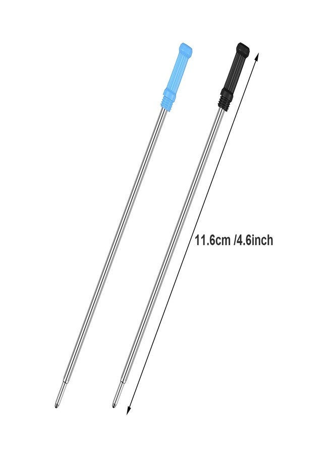 TecUnite 12 Pieces Ballpoint Pen Refills Replaceable Compatible with Cross Ballpoint 1.0 mm 4.5 Inch Smooth Writing Quick Drying Refill with Black Velvet Bag, Black and Blue - Image 2