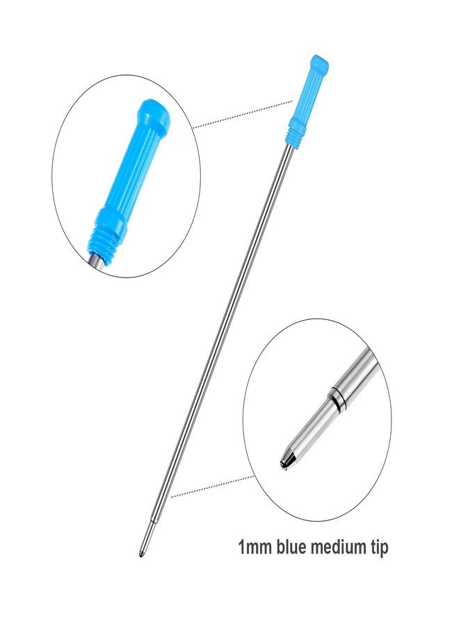 TecUnite 12 Pieces Ballpoint Pen Refills Replaceable Compatible with Cross Ballpoint 1.0 mm 4.5 Inch Smooth Writing Quick Drying Refill with Black Velvet Bag, Black and Blue - Image 4