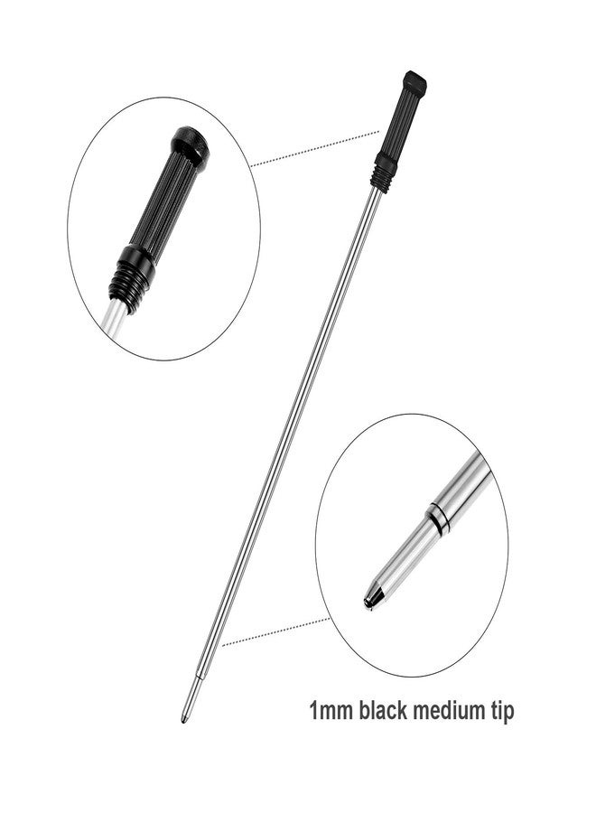 TecUnite 12 Pieces Ballpoint Pen Refills Replaceable Compatible with Cross Ballpoint 1.0 mm 4.5 Inch Smooth Writing Quick Drying Refill with Black Velvet Bag, Black and Blue - Image 3