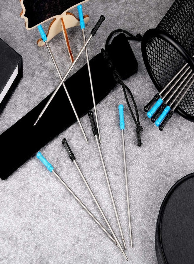 TecUnite 12 Pieces Ballpoint Pen Refills Replaceable Compatible with Cross Ballpoint 1.0 mm 4.5 Inch Smooth Writing Quick Drying Refill with Black Velvet Bag, Black and Blue - Image 5