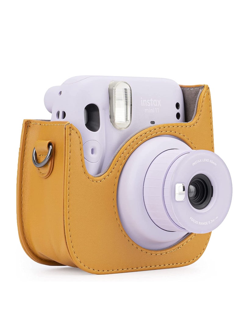 PU Leather For Instax Camera Compact Case for Fujifilm Instax Mini 11/9/8/8+ Instant Film Camera (Tan Bear) - Image 4