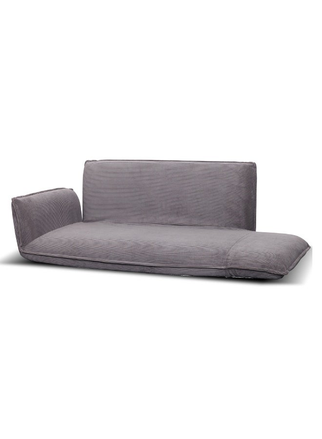 Rotai Mesa Adjustable Comfy Lazy Floor Sofa | Compact Loveseat with Adjustable Back & Arms, Corduroy Fabric, Floor Seating Sofa for Small Living Spaces. (GREY) - Image 3