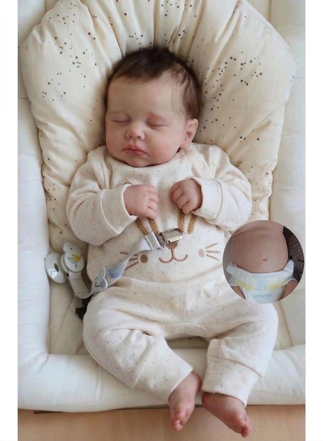 Zero Pam Lifelike Full Silicone Reborn Baby Dolls Girl, 20 Inch 50 CM Realistic Baby Doll Silicone Full Body, Anatomically Correct Real Bebe Doll that Look Real Life Newborn Dolls Rooted Hair - Image 1