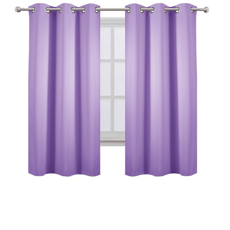 LEMOMO Blackout Curtains 38 x 54 inch/Lavender Curtains Set of 2 Panels/Thermal Insulated Room Darkening Bedroom Curtains - Image 2