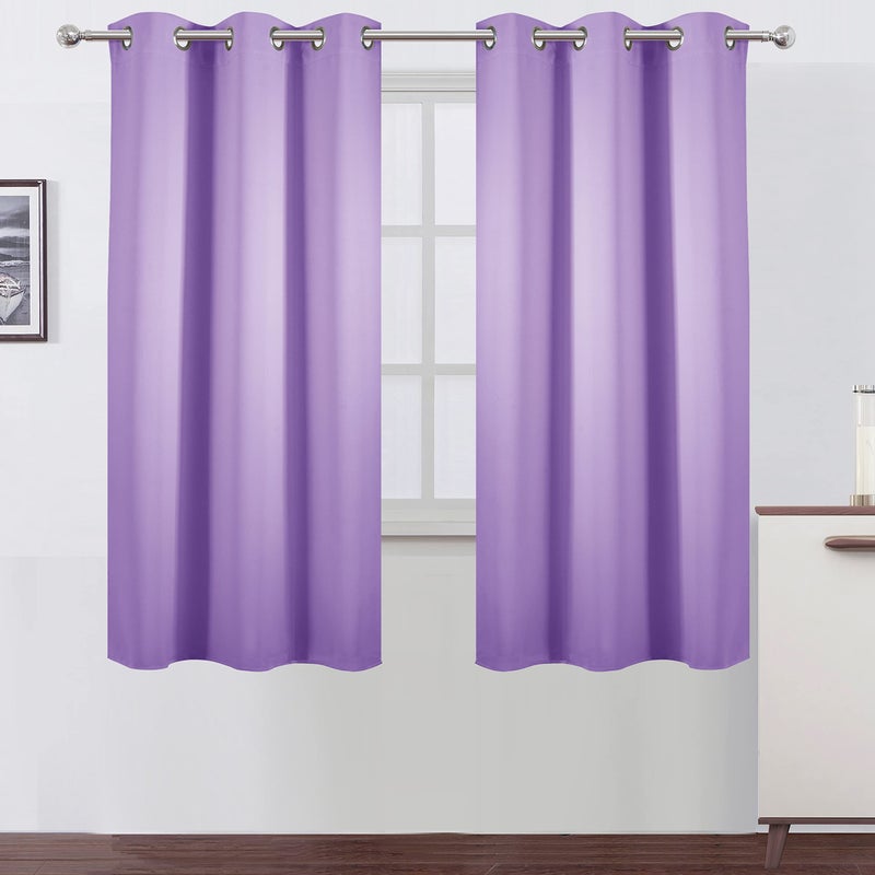 LEMOMO Blackout Curtains 38 x 54 inch/Lavender Curtains Set of 2 Panels/Thermal Insulated Room Darkening Bedroom Curtains - Image 1
