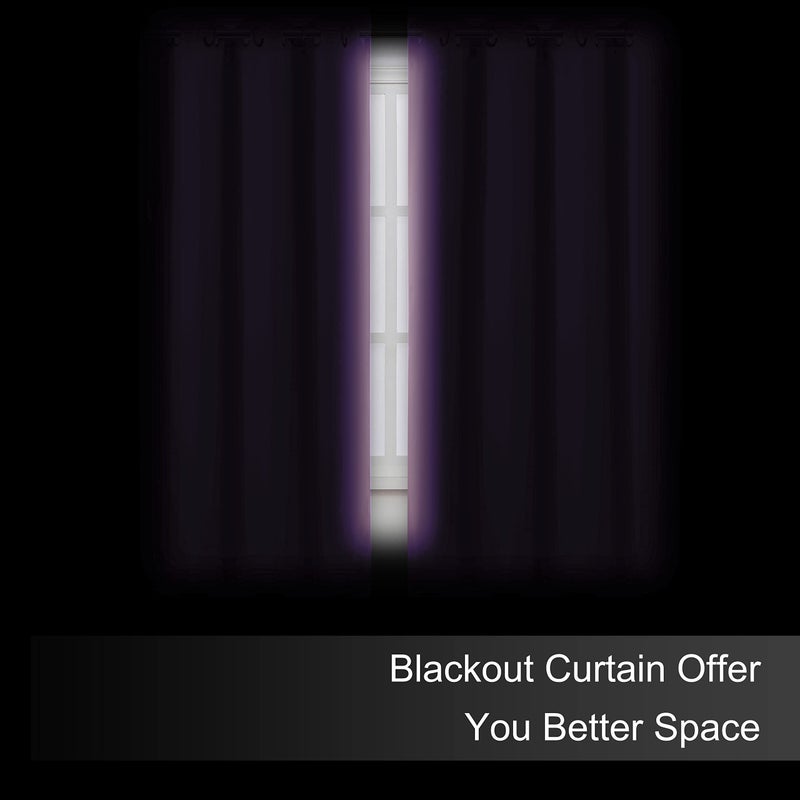 LEMOMO Blackout Curtains 38 x 54 inch/Lavender Curtains Set of 2 Panels/Thermal Insulated Room Darkening Bedroom Curtains - Image 3