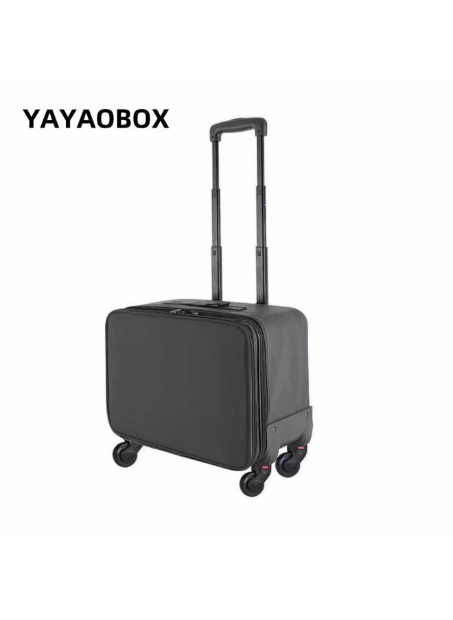 Professional Trolley Bag With Heightened Makeup Artist Oxford Cloth Cosmetic Case Large Capacity Travel Portable Universal Wheel Multi-layer Partition-Color:T18-1#Pu Embroidered Grid Trolley Case (transparent Bag) New - pzsku/Z05F4E612AE3A4A8A2C2FZ/45/_/1740985920/d493e19f-3188-4084-aeb0-d5d9e77b5947