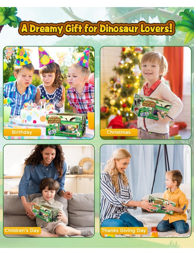 راكاي مجموعة أدوات صنع حوض ديناصورات للأطفال - هدية ديناصورات للأولاد من سن 4-5-6-7-8-12 سنة، مجموعة أدوات حرفية مضيئة مع ضوء ليلي وجهاز تحكم عن بعد، لعبة فنية وحرفية للأطفال - هدية عيد ميلاد للأولاد من سن 4-12 سنة - Image 5