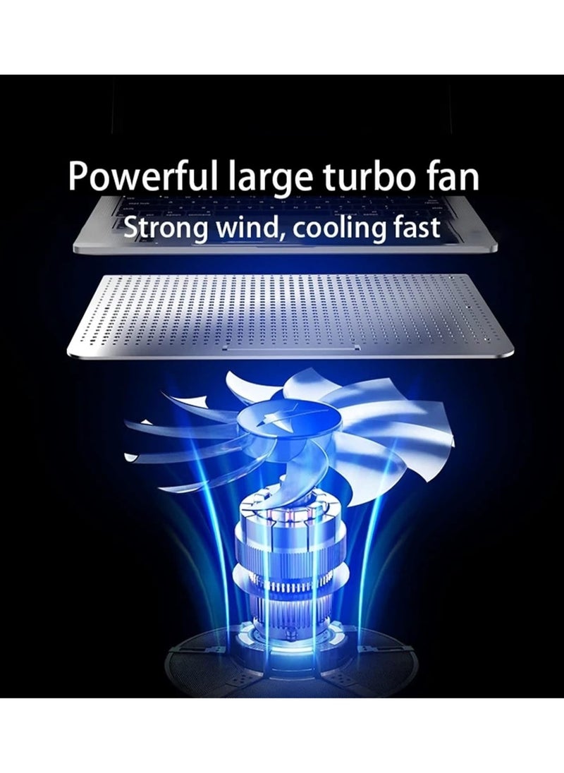 Generic Laptop Fan Cooling Pad Metal Gaming Laptop Cooler Silent Fan For Laptop Cooling Pads Two USB Port Portable Adjustable Notebook Stand Laptop  - Image 4