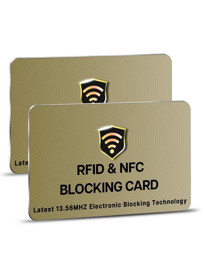 SaiTech IT 2 Pack Rfid Blocking Cards One Card Protects Entire Wallet Purse For Men & Women,Nfc Contactless Bank Debit Credit Card Protector Id Atm Guard Card - Golden  - Image 1