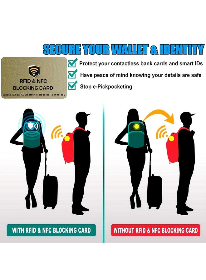SaiTech IT 2 Pack Rfid Blocking Cards One Card Protects Entire Wallet Purse For Men & Women,Nfc Contactless Bank Debit Credit Card Protector Id Atm Guard Card - Golden  - Image 3