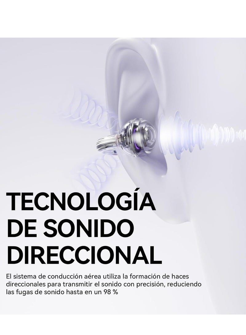 Sanag S6S PRO Open Ear Free Clip-On Headphones, True Wireless Bluetooth Earphones with Microphone, IPX4 Waterproof Sports Earbuds, 38H Playtime OWS Design Fit Sport Running, App Custom Settings (Purple) - Image 4