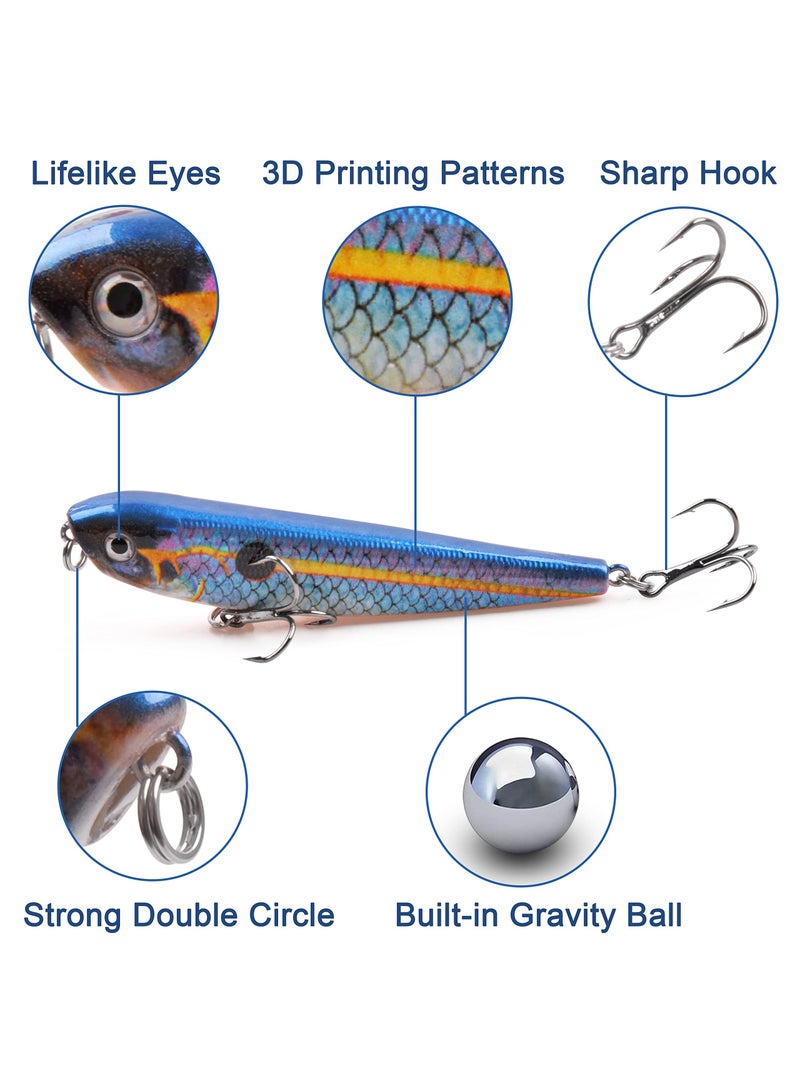 Excefore Fishing Lures Kit, Lifelike Action, Super Sharp Hooks, Sturdy and Durable - Perfect for Bass, Trout, Pike, and More - Image 2