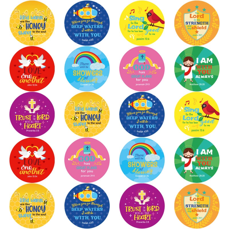 Geyee 600 Pcs Christian Religious Stickers for Kids Jesus Faith Shape Easter Stickers Catholic Child Drawn Scripture Decors for Toddler Art Crafts(Angel Style) - Image 1