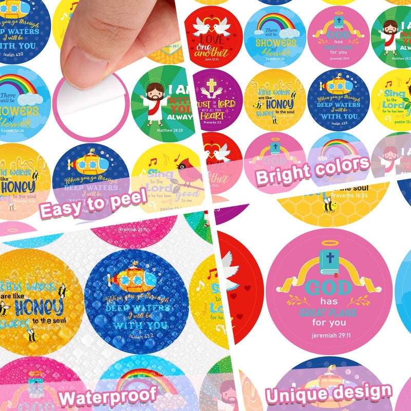 Geyee 600 Pcs Christian Religious Stickers for Kids Jesus Faith Shape Easter Stickers Catholic Child Drawn Scripture Decors for Toddler Art Crafts(Angel Style) - Image 3