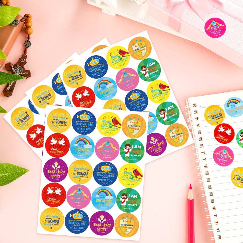 Geyee 600 Pcs Christian Religious Stickers for Kids Jesus Faith Shape Easter Stickers Catholic Child Drawn Scripture Decors for Toddler Art Crafts(Angel Style) - Image 4