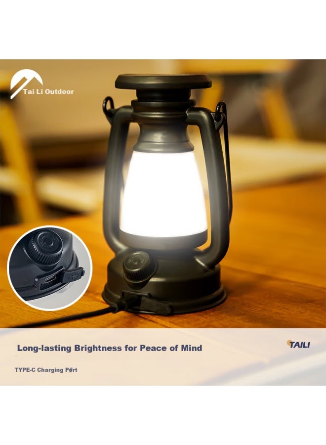 Taili Camping Light Long Battery Life Stepless Dimming Rechargeable Emergency Portable Outdoor Tent Hanging Light Adjustable Waterproof Black - Image 4