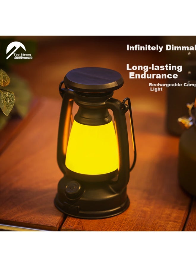 Taili Camping Light Long Battery Life Stepless Dimming Rechargeable Emergency Portable Outdoor Tent Hanging Light Adjustable Waterproof Black - Image 2