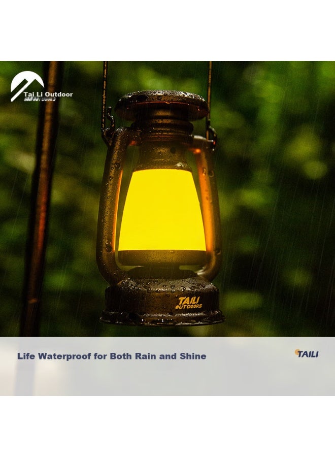 Taili Camping Light Long Battery Life Stepless Dimming Rechargeable Emergency Portable Outdoor Tent Hanging Light Adjustable Waterproof Black - Image 5