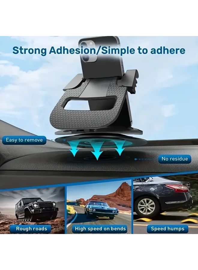 Black 360 Rotatable Car Phone Mount Universal Dashboard Cradle For Hands Free Driving - Image 4