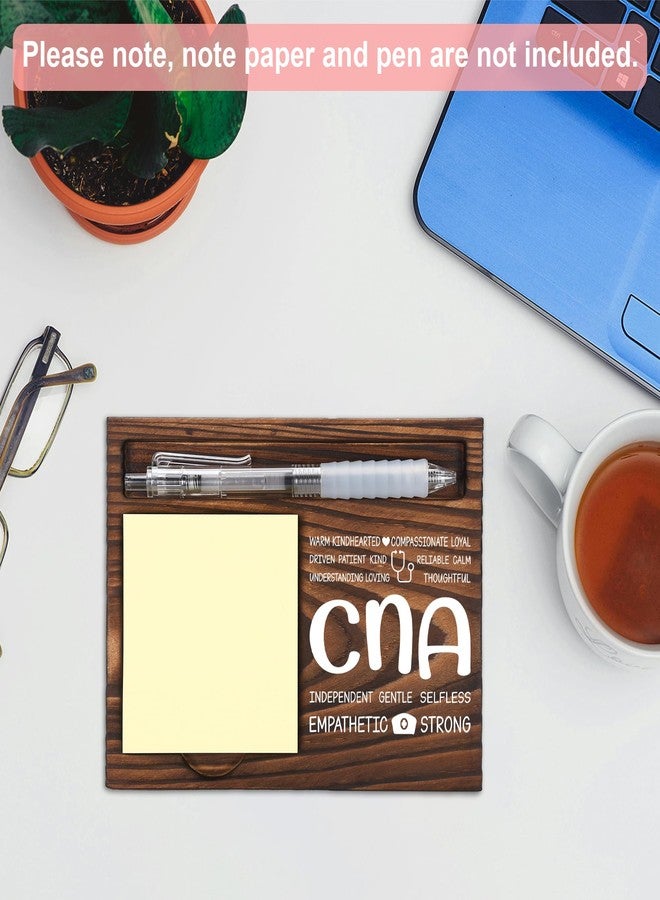 FTONENI Certified Nursing Assistant Appreciation Gifts, Thank You Gift for Nursing Assistant, CNA Office Coworkers Staff Appreciation Gift, Sticky Note Holder Wooden Notepad & Pen Holder 6.5" x 4.7" - FTA278 - Image 4
