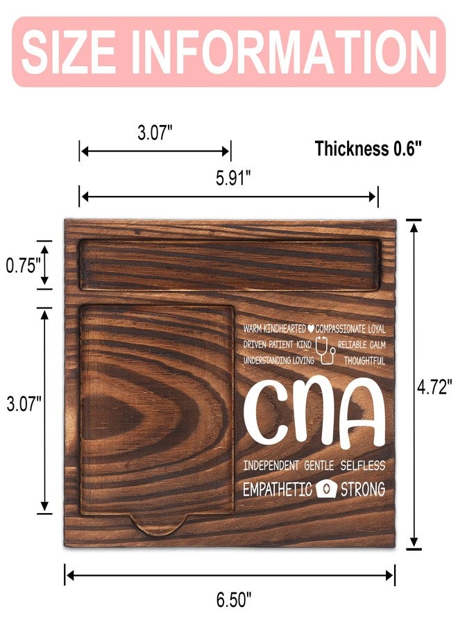 FTONENI Certified Nursing Assistant Appreciation Gifts, Thank You Gift for Nursing Assistant, CNA Office Coworkers Staff Appreciation Gift, Sticky Note Holder Wooden Notepad & Pen Holder 6.5" x 4.7" - FTA278 - Image 2