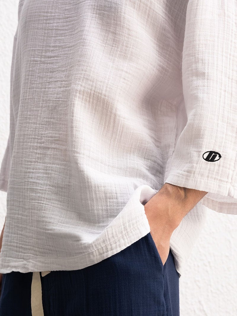 GIESTO Muslin Crew Neck Long Sleeve T-Shirt - Image 2