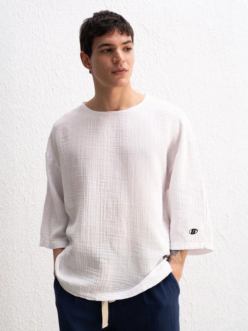 GIESTO Muslin Crew Neck Long Sleeve T-Shirt - Image 1