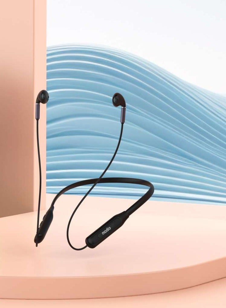 موديو سماعة رأس لاسلكية Modio MZ500 بسوار للرقبة مع بلوتوث 5.3 وعمر بطارية يصل إلى 15 ساعة - Image 2
