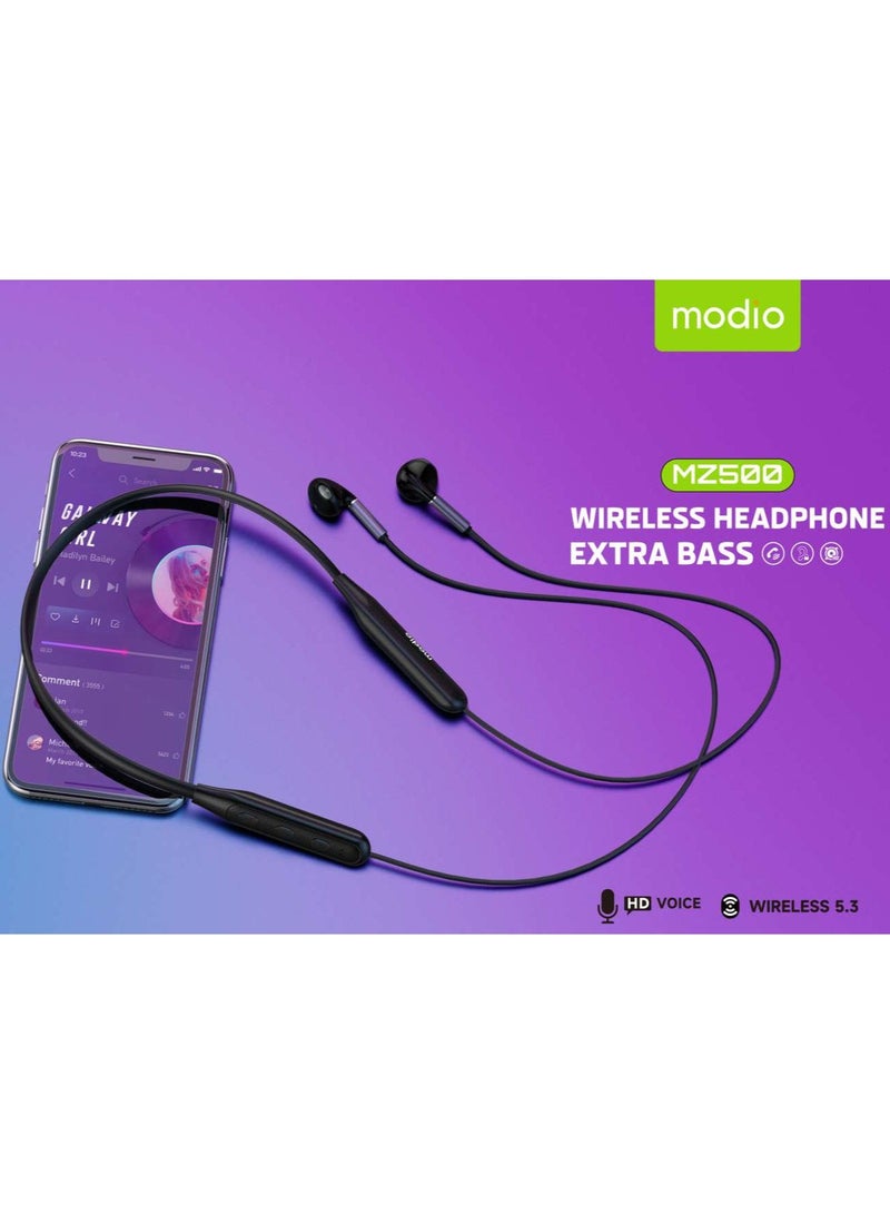 موديو سماعة رأس لاسلكية Modio MZ500 بسوار للرقبة مع بلوتوث 5.3 وعمر بطارية يصل إلى 15 ساعة - Image 3