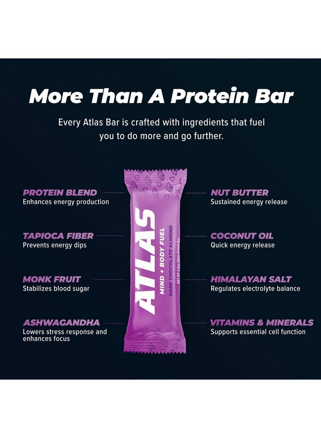 Health & Household Atlas Protein Bar, 20G Protein, 1G Sugar, Clean Ingredients, Gluten Free (Dark Chocolate Almond, 12 Count (Pack Of 3))  - Image 3